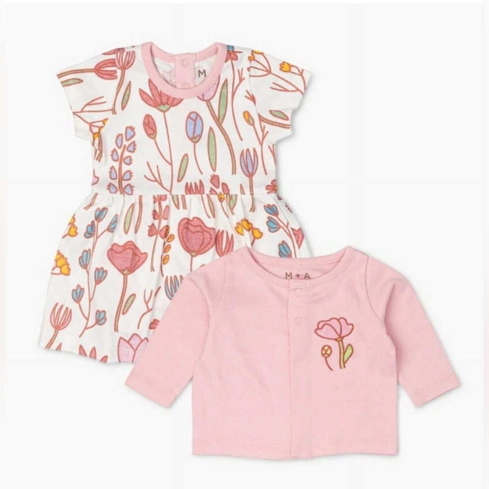 Monica + Andy Baby Dress and Cardigan Set.